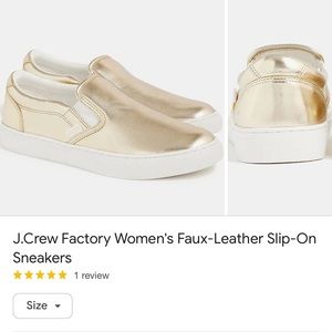 JCrew Factory Gold Slip-on Sneakers Size 10.5